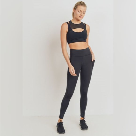 Harness Mesh Hybrid Racerback Sports Bras - Picture 6 of 7